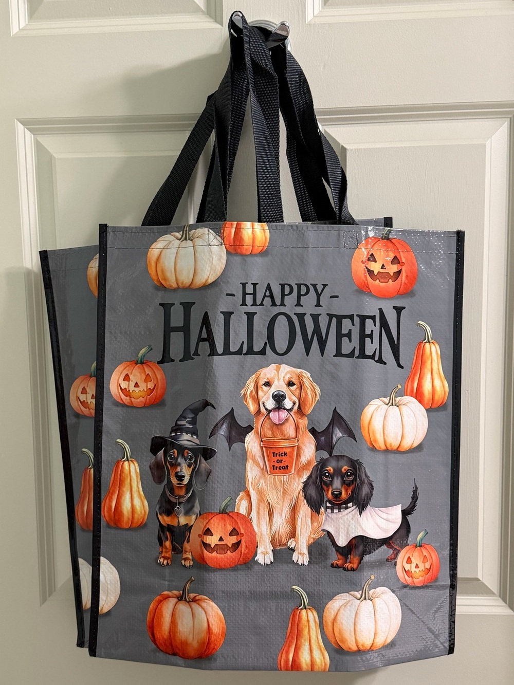 Cracker Barrel  Halloween Pumpkin & Dog Reusable Tote- NWOT- set of 3